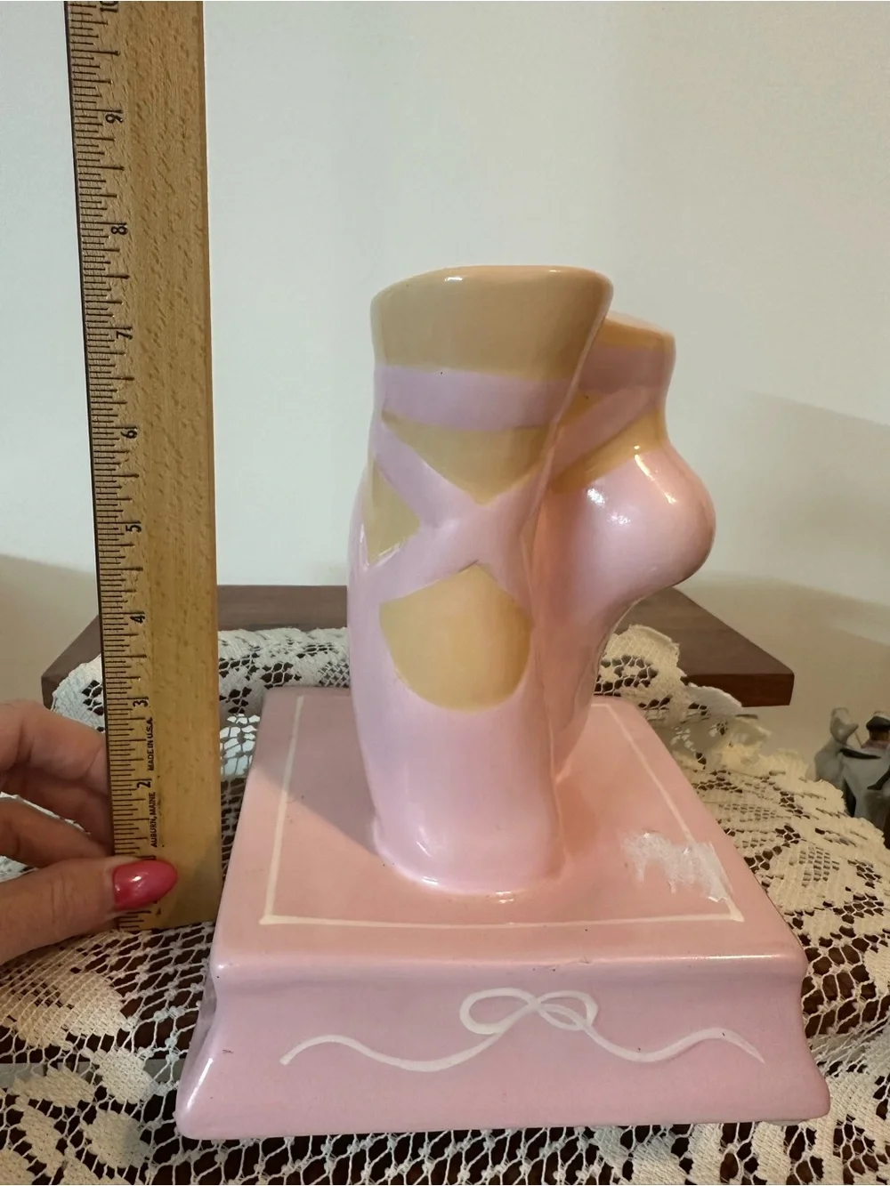 Pink Ceramic Ballet Slipper Piggy Bank